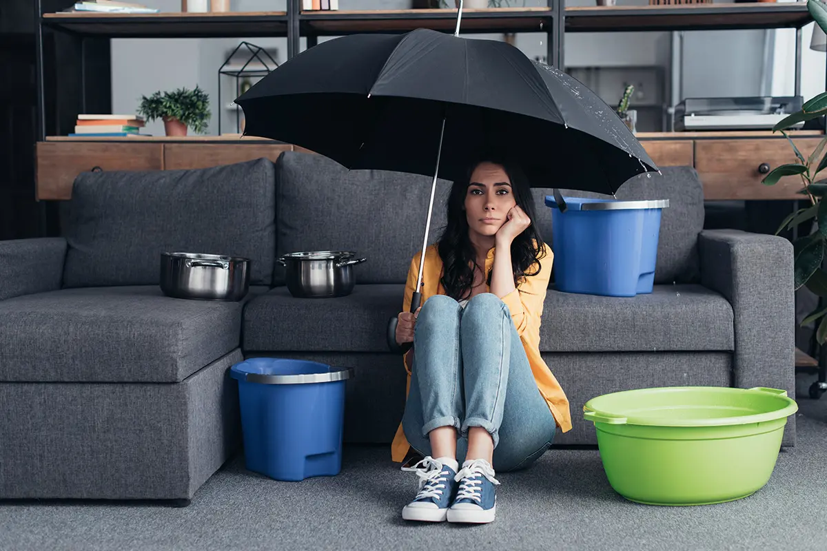 water damage in a rental property